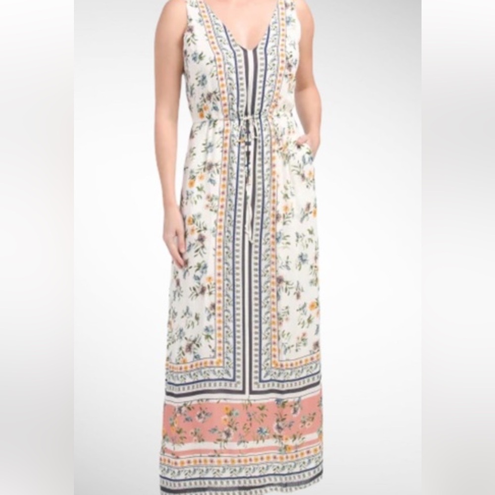 Lucky Brand Floral Sleeveless Midi Dress